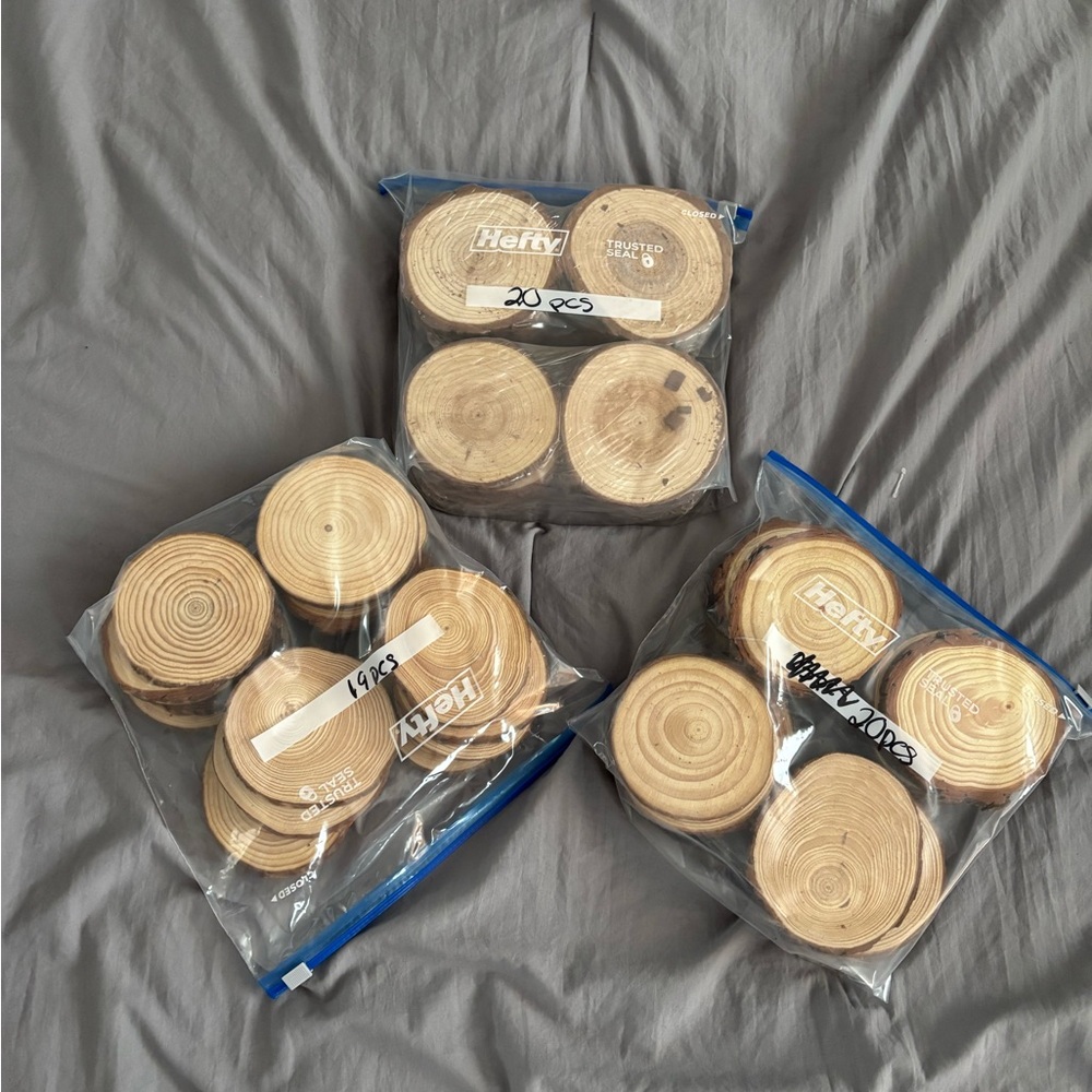 Natural Wood Coasters Set